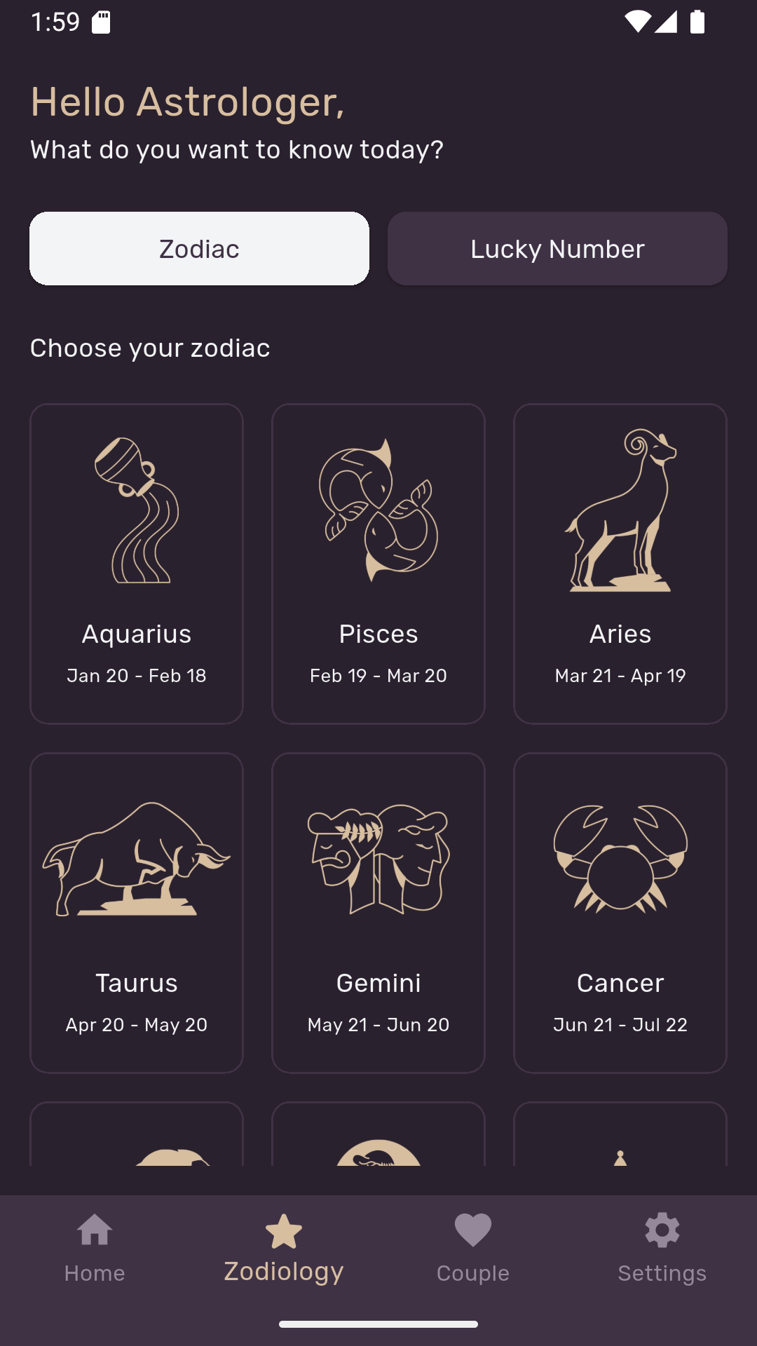 Zodiology Screenshot